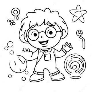 דף צביעה של סיד ילד המדע דפי צביעה