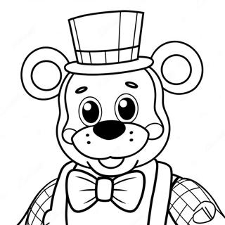 דף צביעה של Funtime Freddy במיקום אחות דפי צביעה