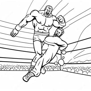 דף צביעה של מתאבק Wwe קופץ על יריב דפי צביעה