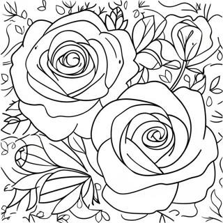 Beautiful Roses Coloring Page דפי צביעה