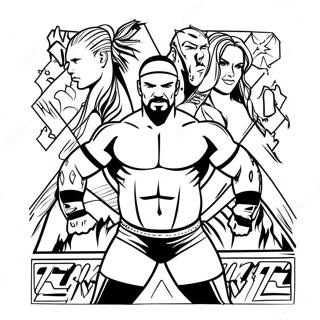 דף צביעה של Wwe עם שם מותאם אישית דפי צביעה