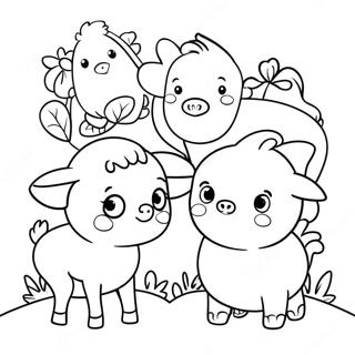 חיות משק חמודות - דף צביעה דפי צביעה