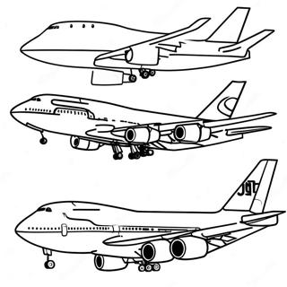 מטוס 747 - דף צביעה דפי צביעה