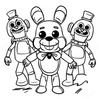 דף צביעה של בובת Fnaf מפחידה דפי צביעה