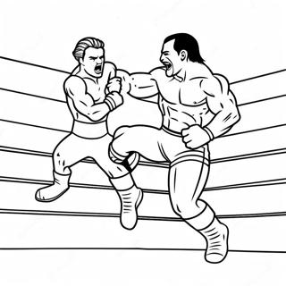 דף צביעה מרגש של מתאבק Wwe קופץ על יריב דפי צביעה
