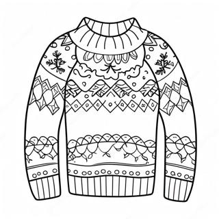 Cozy Winter Sweater Coloring Page דפי צביעה