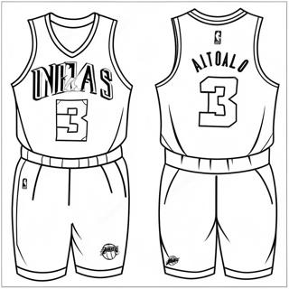 דף צביעה של חולצת Nba צבעונית דפי צביעה