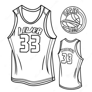 דף צביעה של חולצת Nba רטרו דפי צביעה