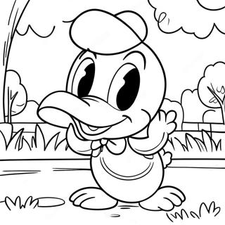 Donald Duck Playing In The Park Coloring Page דפי צביעה
