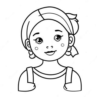 דף צביעה של ילדה יפה וחמודה דפי צביעה