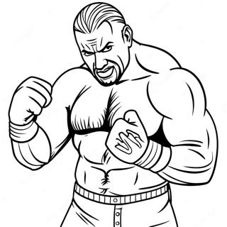 דף צביעה של סופרסטאר Wwe בתנוחת אקשן דפי צביעה