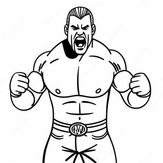 דף צביעה של סופרסטאר Wwe בתנוחת אקשן דפי צביעה