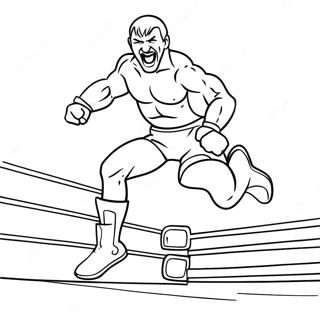 דף צביעה של מתאבק Wwe מרגש קופץ על יריב דפי צביעה