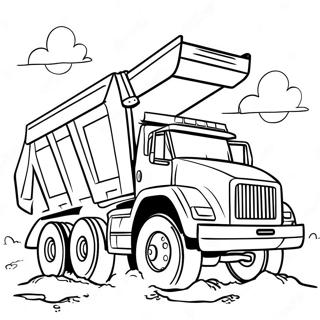 משאית זבל צהובה גדולה - דף צביעה דפי צביעה
