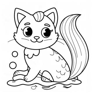 דף צביעה של חתול בת הים דפי צביעה