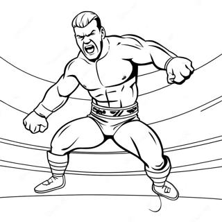 דף צביעה של מתאבק Wwe דינמי קופץ על יריב דפי צביעה