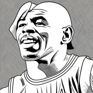 Michael Jordan In Retro Jersey Coloring Page דפי צביעה