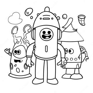 Colorful Storybots Adventure Coloring Page דפי צביעה