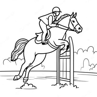 דף צביעה של סוס קפיצה בשטח דפי צביעה