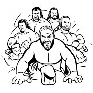 דף צביעה של כוכבי Wwe בפעולה דפי צביעה
