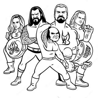 דף צביעה של כוכבי Wwe בפעולה דפי צביעה